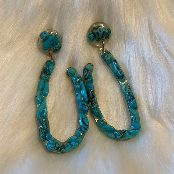 Handmade Genuine Turquoise Earrings - Picture 6 of 9